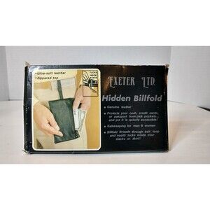 Vintage Exeter LTD Hidden Billfold Genuine Leather Tuck Into Pants